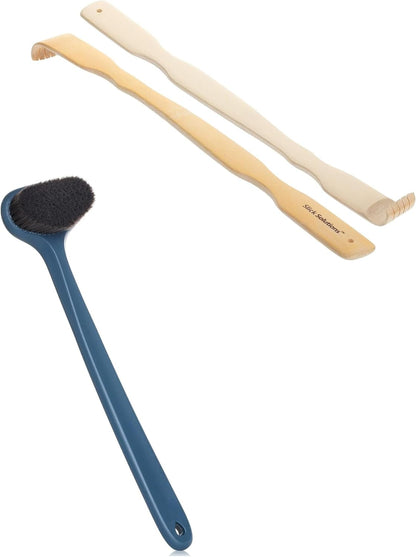 Slick- Bamboo Back Scratcher and Back Scrubber for Shower