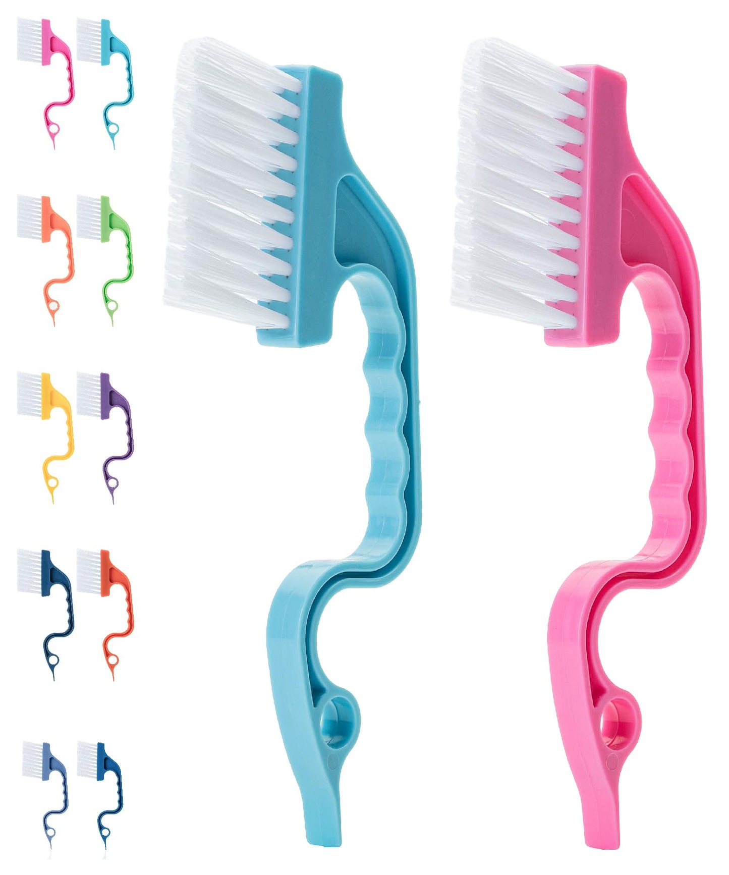 Slick- Window Track Cleaning Brush, 2 Pack, Window Cleaning Brush Tool, Window Groove Cleaning Brush, Window Track Cleaner, Gap Cleaning Brush, Window Groove Cleaning Tool, Orange/Green