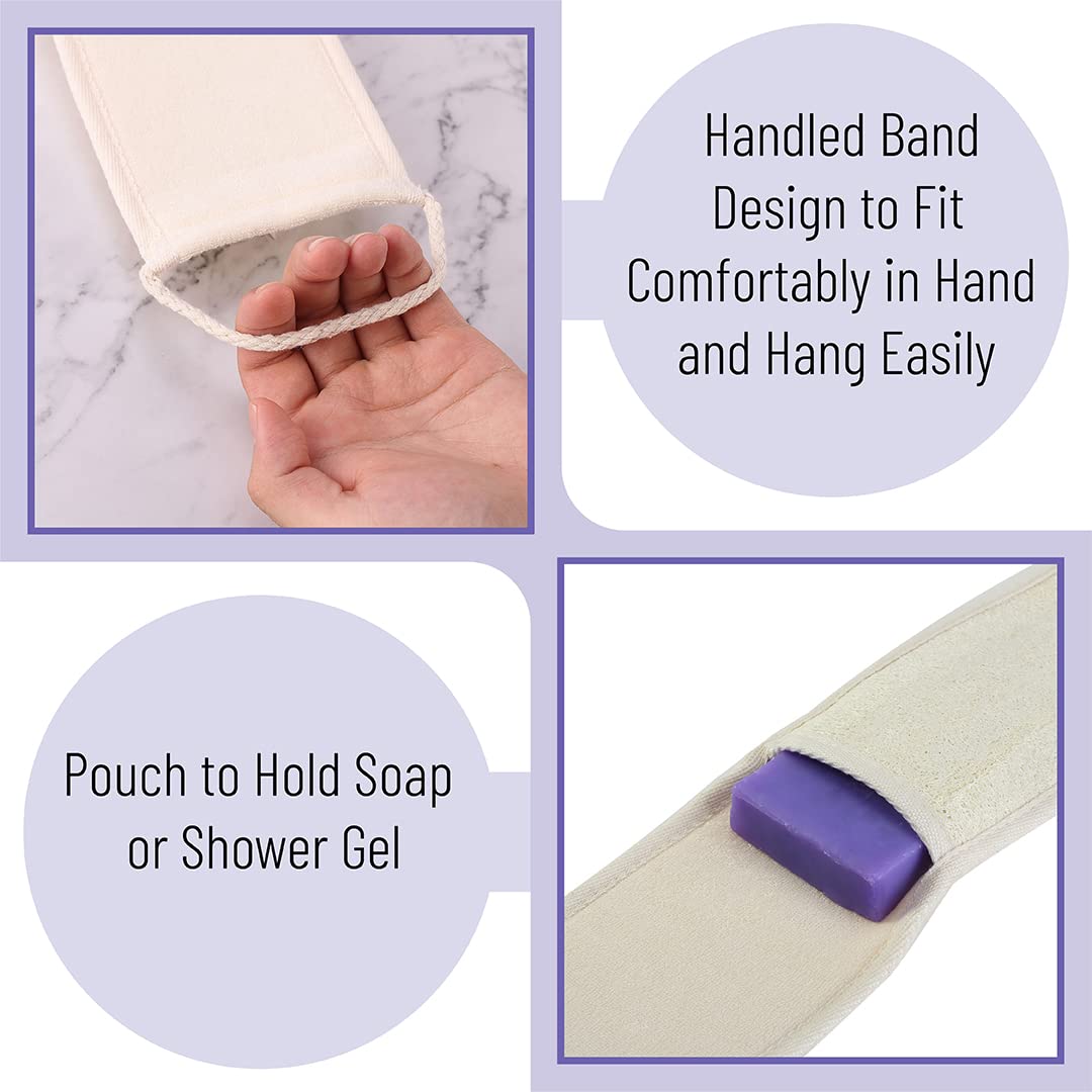 Slick- Lotion Applicator and Exfoliating Loofah Back Scrubber for Shower