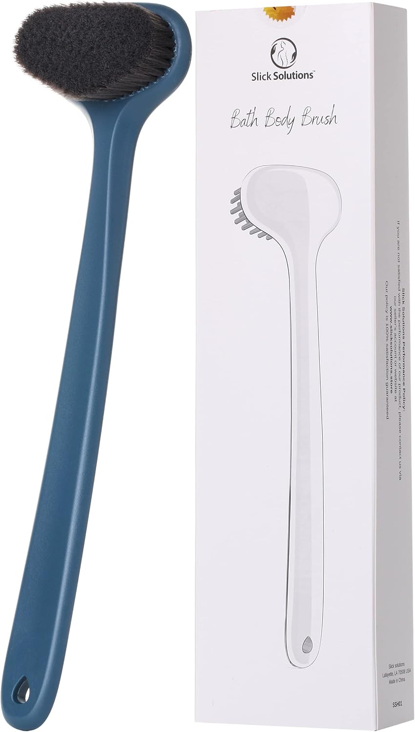 Slick- Back Scrubber for Shower, 14.3”, Back Brush Long Handle for Shower, Back Brush, Back Brushes for Showering, Shower Back Brush, Back Shower Scrubber, Bath Back Brush Long Handle for Shower