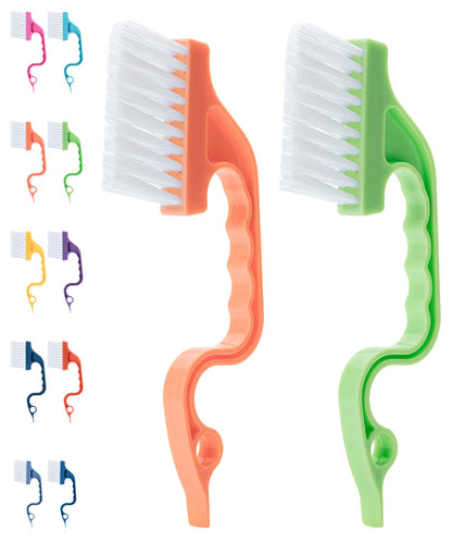 Slick- Window Track Cleaning Brush, 2 Pack, Window Cleaning Brush Tool, Window Groove Cleaning Brush, Window Track Cleaner, Gap Cleaning Brush, Window Groove Cleaning Tool, Orange/Green