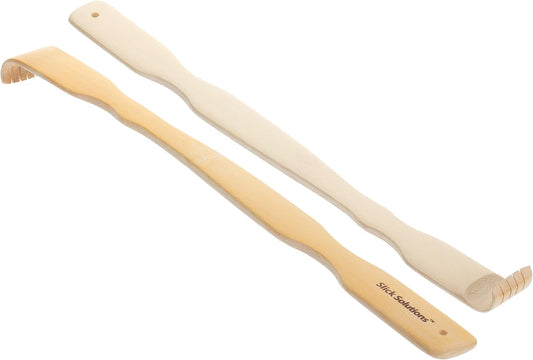Slick- Bamboo Back Scratcher, 16.5”, 2 pcs, Back Scratcher for Men and Women, Wooden Back Scratcher Long Handle, Back Scratcher Bamboo, Wood Back Scratcher