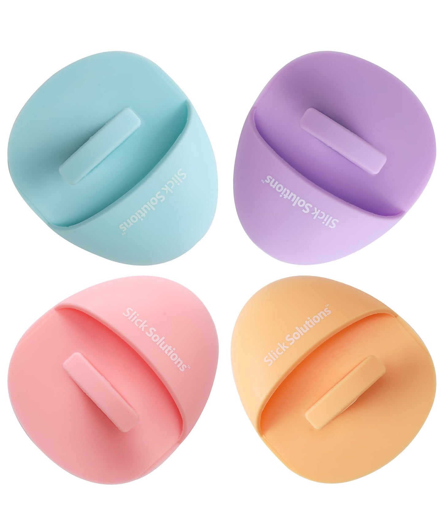 Slick- Silicone Facial Cleansing Brush, 4 Pack, Silicone Face Scrubber Exfoliator, Face Exfoliator Scrubber, Facial Scrubber for Face Cleanser Brush, Exfoliating Face Scrubber, Face Brush