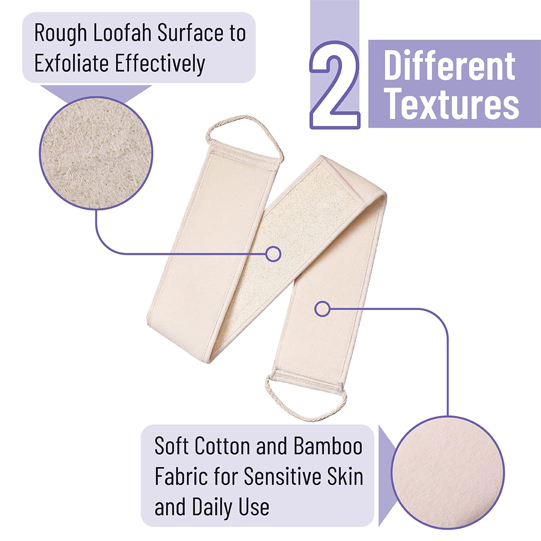 Slick- Lotion Applicator and Exfoliating Loofah Back Scrubber for Shower
