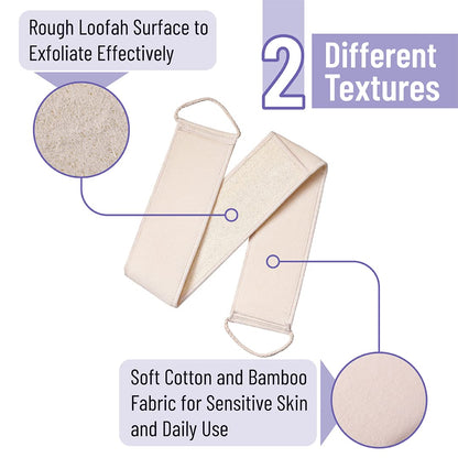 Slick- Lotion Applicator and Exfoliating Loofah Back Scrubber for Shower