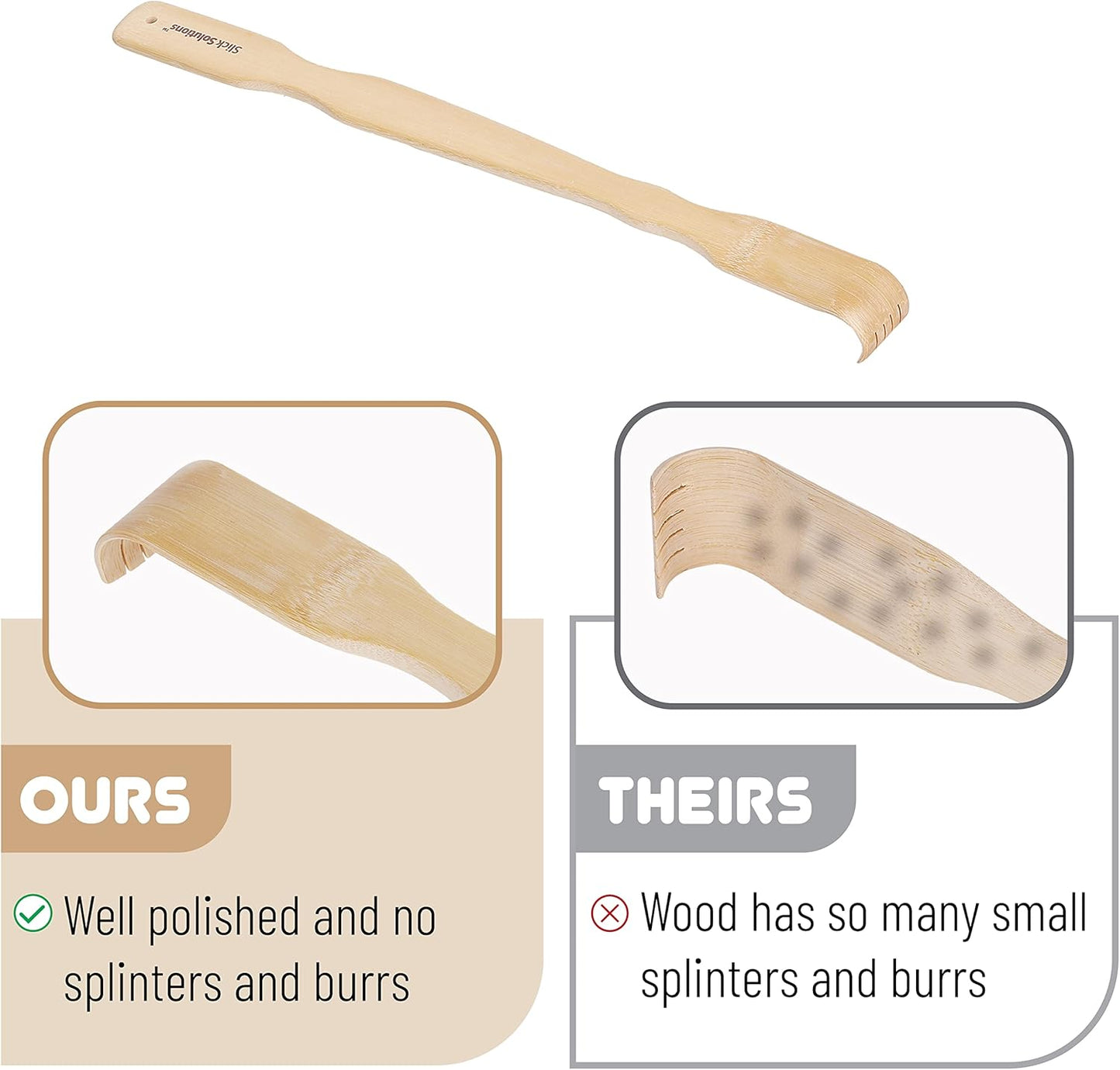 Slick- Bamboo Back Scratcher and Shower Brush