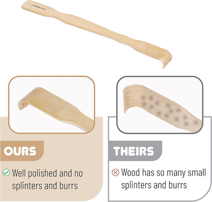 Slick- Bamboo Back Scratcher and Back Scrubber for Shower