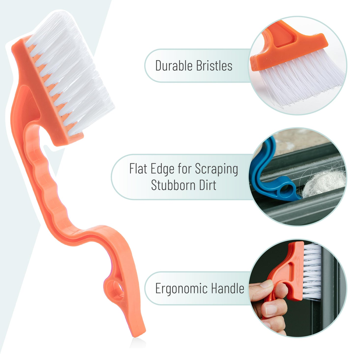 Slick- Window Track Cleaning Brush, 2 Pack, Window Cleaning Brush, Window Groove Cleaning Brush, Window Track Cleaner, Gap Cleaning Brush, Window Groove Cleaning Tool, Window Cleaning Brush Tool
