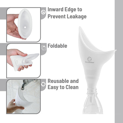 Slick- Female Urination Device, Blue Female Urinal, Urinal for Women, Pee Funnel for Women, Womens Pee Funnel, Portable Urinal for Women, Female Pee Funnel, Womens Urinal Funnel, Womens Urinal