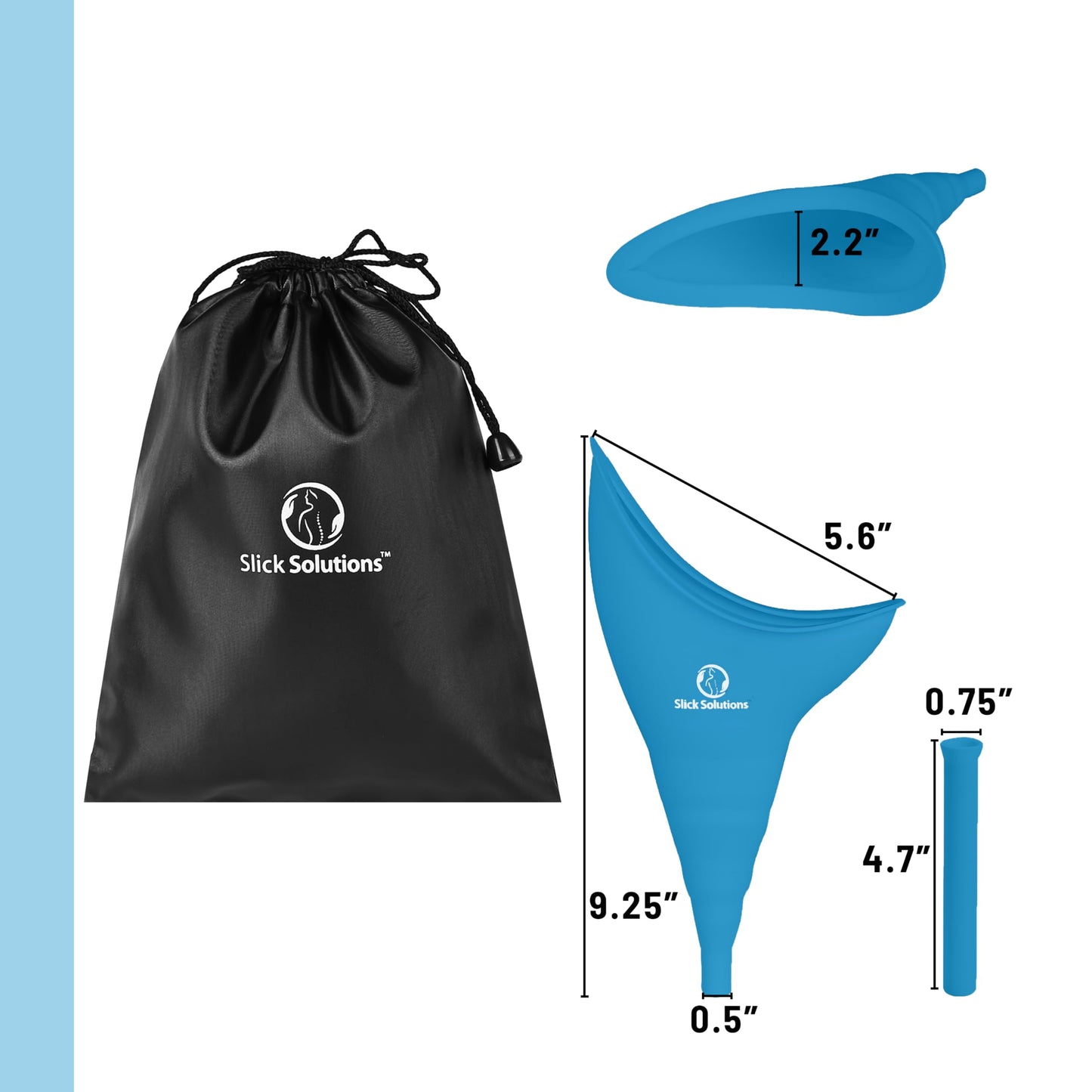 Slick- Female Urination Device, Blue Female Urinal, Urinal for Women, Pee Funnel for Women, Womens Pee Funnel, Portable Urinal for Women, Female Pee Funnel, Womens Urinal Funnel, Womens Urinal