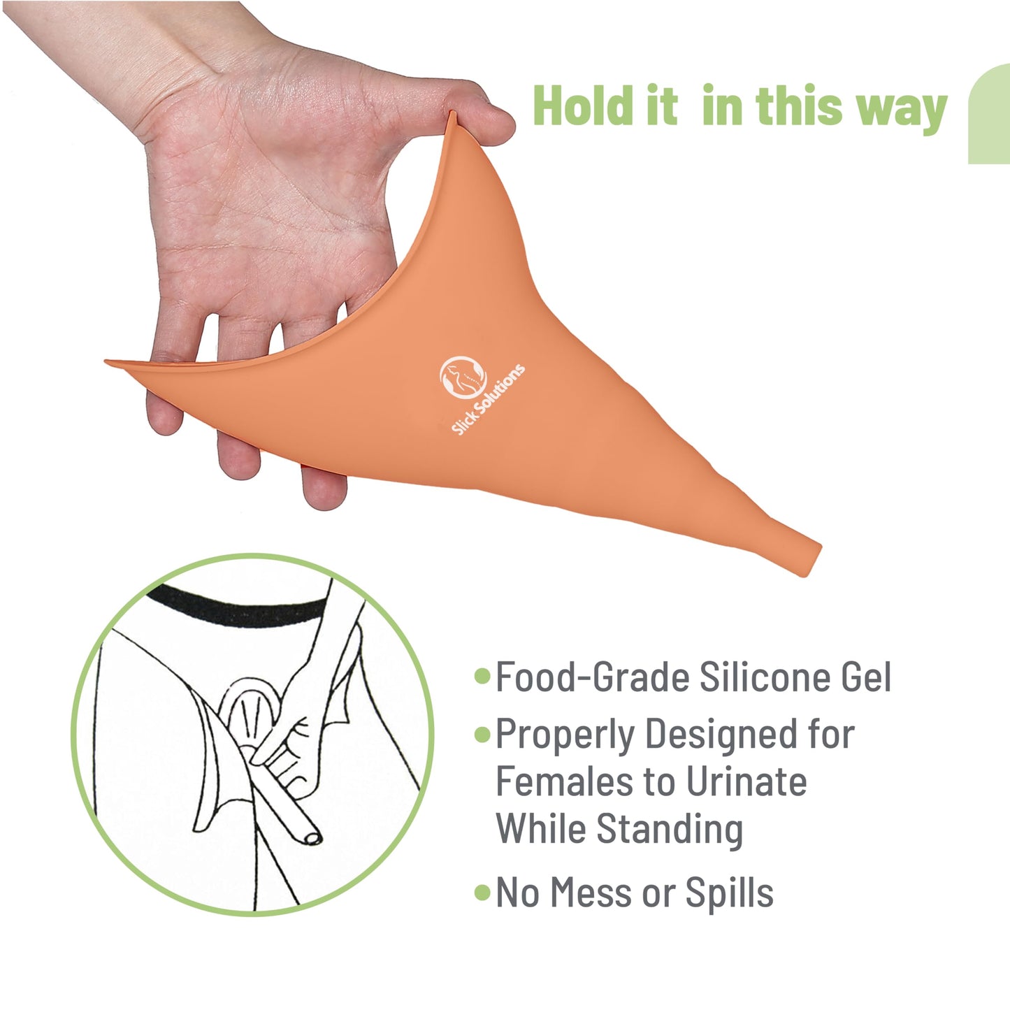 Slick- Female Urination Device, Yellow Female Urinal, Urinal for Women, Pee Funnel for Women, Womens Pee Funnel, Portable Urinal for Women, Female Pee Funnel, Womens Urinal Funnel, Womens Urinal
