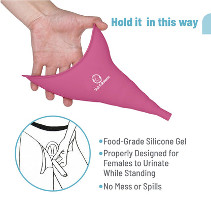 Slick- Female Urination Device, Blue Female Urinal, Urinal for Women, Pee Funnel for Women, Womens Pee Funnel, Portable Urinal for Women, Female Pee Funnel, Womens Urinal Funnel, Womens Urinal