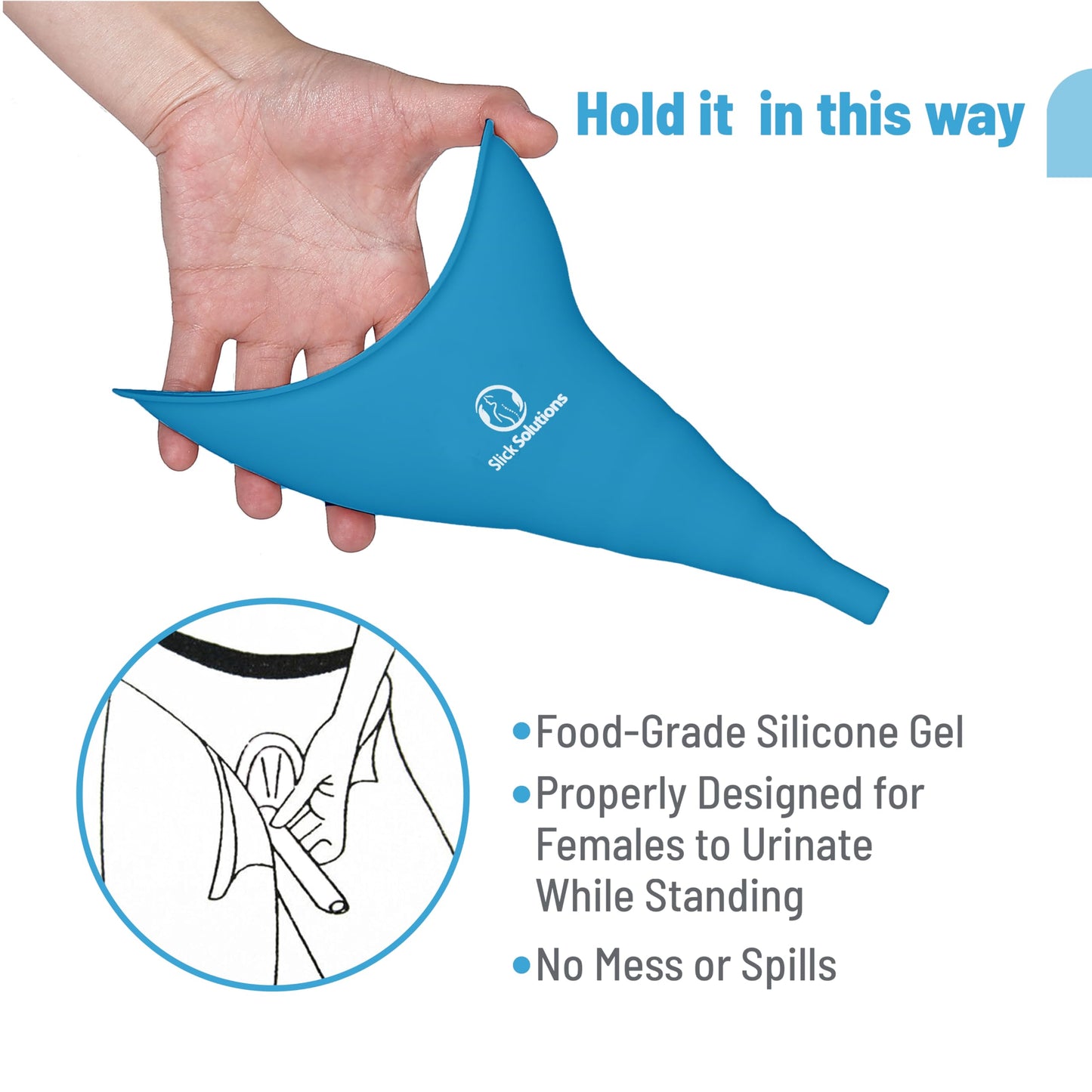 Slick- Female Urination Device, Yellow Female Urinal, Urinal for Women, Pee Funnel for Women, Womens Pee Funnel, Portable Urinal for Women, Female Pee Funnel, Womens Urinal Funnel, Womens Urinal