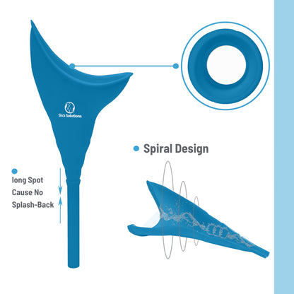Slick- Female Urination Device, Blue Female Urinal, Urinal for Women, Pee Funnel for Women, Womens Pee Funnel, Portable Urinal for Women, Female Pee Funnel, Womens Urinal Funnel, Womens Urinal