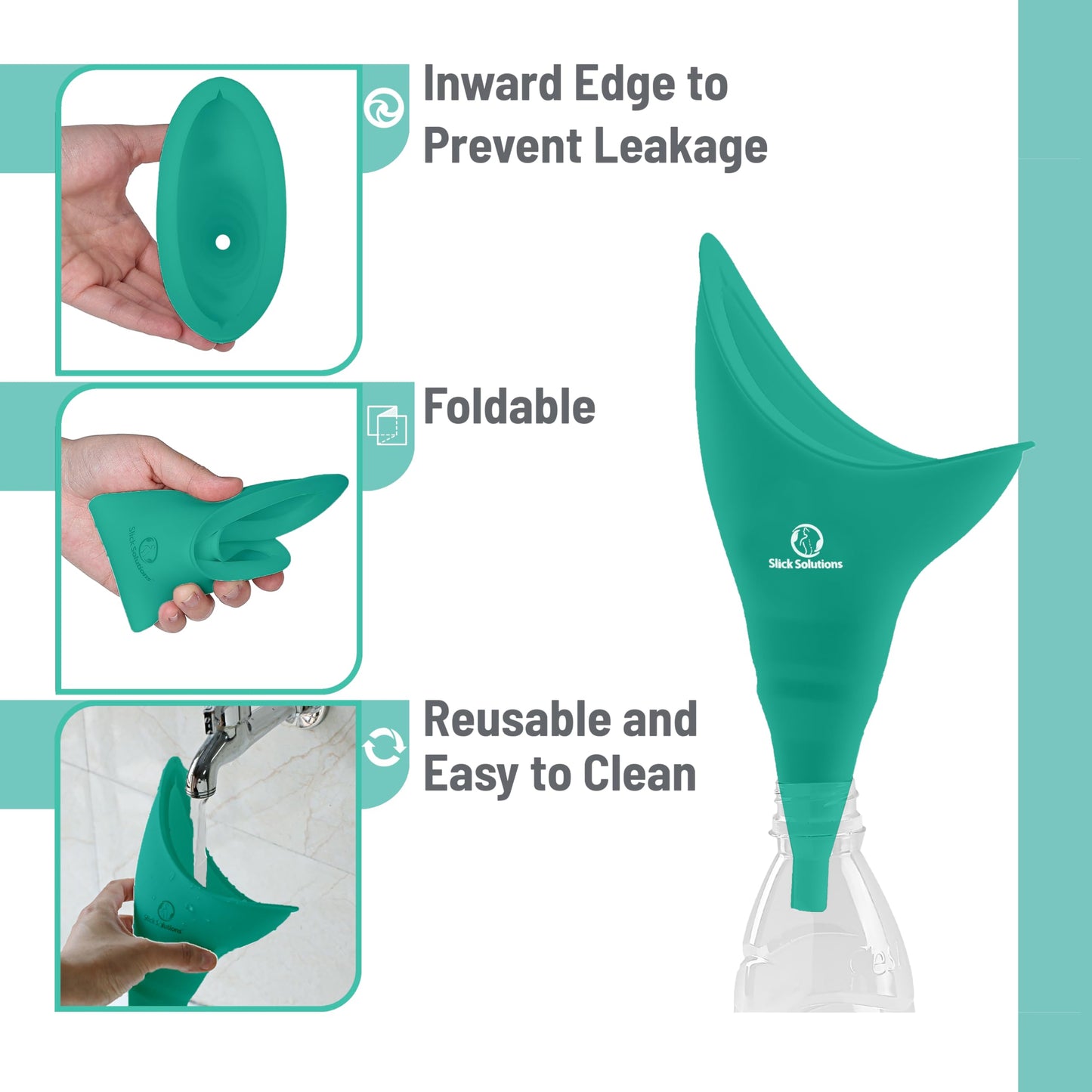 Slick- Female Urination Device, Blue Female Urinal, Urinal for Women, Pee Funnel for Women, Womens Pee Funnel, Portable Urinal for Women, Female Pee Funnel, Womens Urinal Funnel, Womens Urinal