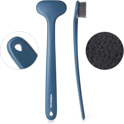 Slick- Back Scrubber for Shower, 14.3”, Back Brush Long Handle for Shower, Back Brush, Back Brushes for Showering, Shower Back Brush, Back Shower Scrubber, Bath Back Brush Long Handle for Shower