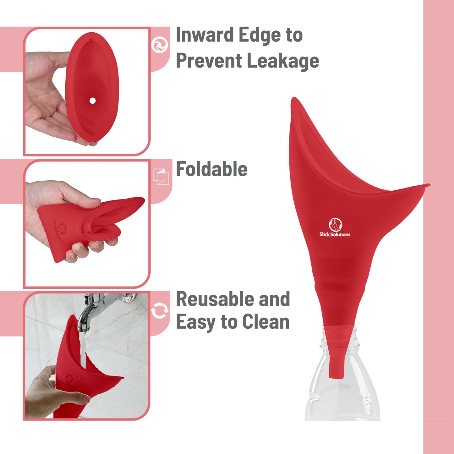 Slick- Female Urination Device, Yellow Female Urinal, Urinal for Women, Pee Funnel for Women, Womens Pee Funnel, Portable Urinal for Women, Female Pee Funnel, Womens Urinal Funnel, Womens Urinal