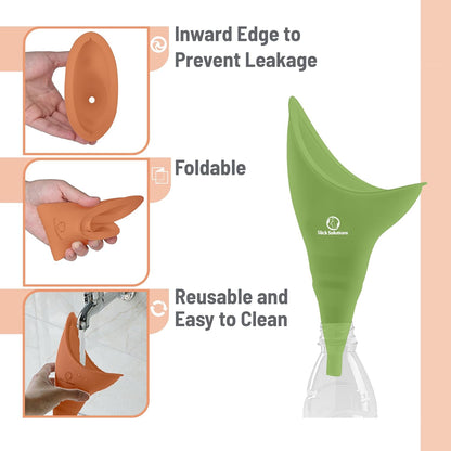 Slick- Female Urination Device, 2 pcs, Female Urinal, Urinal for Women, Pee Funnel for Women, Womens Pee Funnel, Portable Urinal for Women, Female Pee Funnel, Womens Urinal Funnel, Womens Urinal