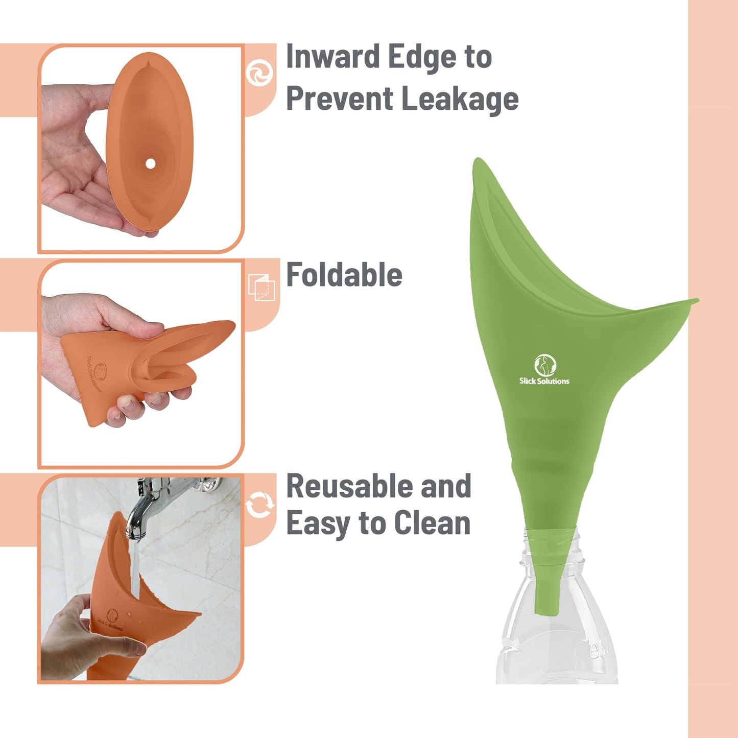 Slick- Female Urination Device, Blue Female Urinal, Urinal for Women, Pee Funnel for Women, Womens Pee Funnel, Portable Urinal for Women, Female Pee Funnel, Womens Urinal Funnel, Womens Urinal