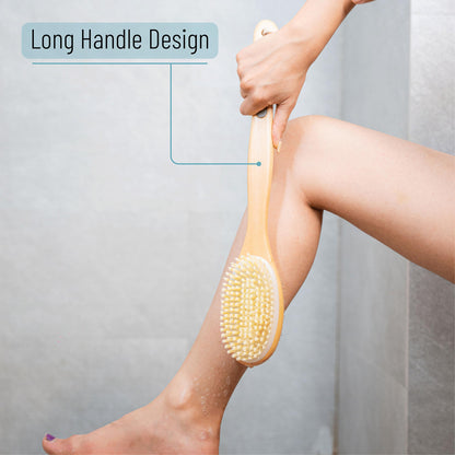 Slick- Shower Brush, Double Sided Shower Brush, Back Scrubber, Bath Brush, Back Brush, Back Brush Long Handle for Shower, Shower Brushes for Your Back, Bath Brush Long Handle for Shower