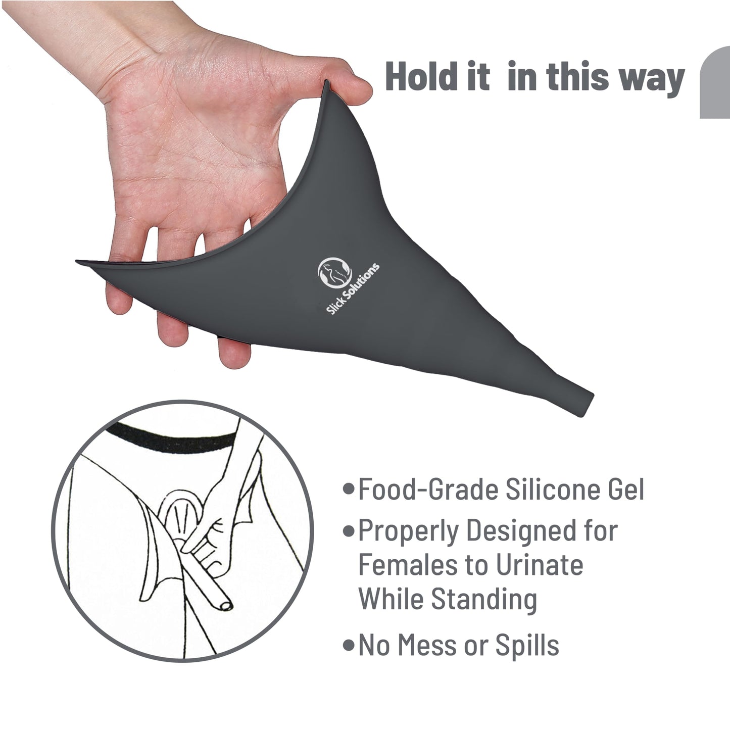 Slick- Female Urination Device, Yellow Female Urinal, Urinal for Women, Pee Funnel for Women, Womens Pee Funnel, Portable Urinal for Women, Female Pee Funnel, Womens Urinal Funnel, Womens Urinal