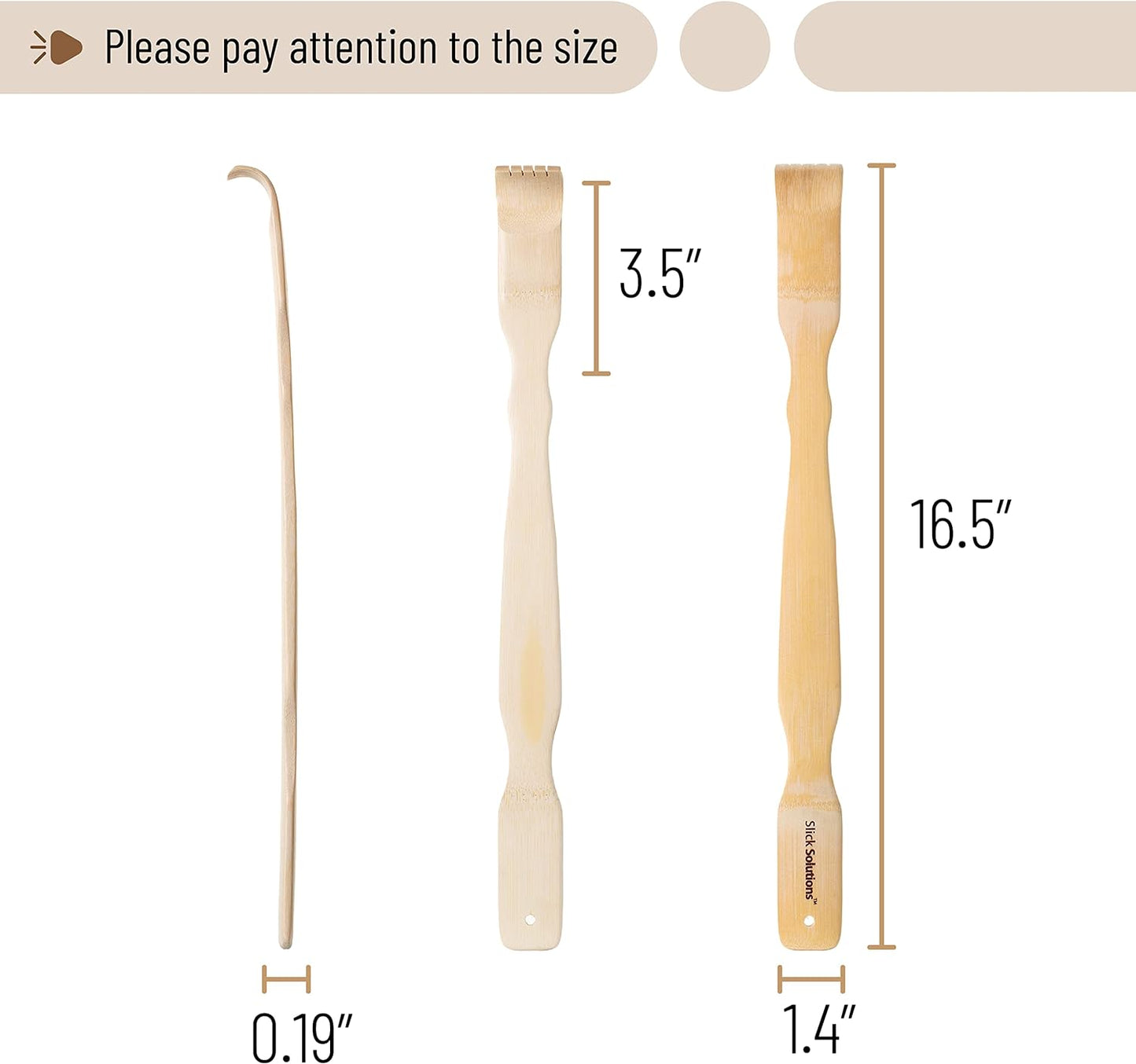 Slick- Bamboo Back Scratcher and Lotion Applicator