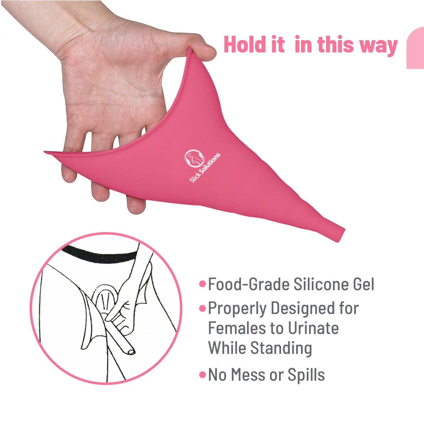 Slick- Female Urination Device, Blue Female Urinal, Urinal for Women, Pee Funnel for Women, Womens Pee Funnel, Portable Urinal for Women, Female Pee Funnel, Womens Urinal Funnel, Womens Urinal