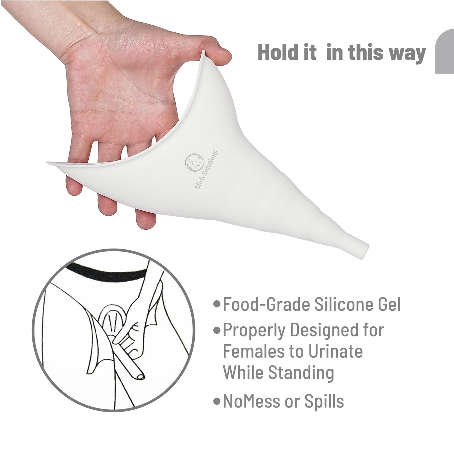 Slick- Female Urination Device, Yellow Female Urinal, Urinal for Women, Pee Funnel for Women, Womens Pee Funnel, Portable Urinal for Women, Female Pee Funnel, Womens Urinal Funnel, Womens Urinal