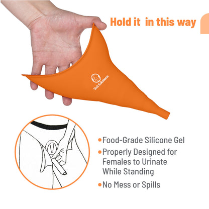 Slick- Female Urination Device, Yellow Female Urinal, Urinal for Women, Pee Funnel for Women, Womens Pee Funnel, Portable Urinal for Women, Female Pee Funnel, Womens Urinal Funnel, Womens Urinal