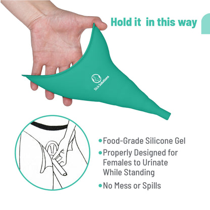Slick- Female Urination Device, Yellow Female Urinal, Urinal for Women, Pee Funnel for Women, Womens Pee Funnel, Portable Urinal for Women, Female Pee Funnel, Womens Urinal Funnel, Womens Urinal