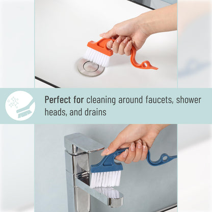 Slick- Window Track Cleaning Brush, 2 Pack, Window Cleaning Brush Tool, Window Groove Cleaning Brush, Window Track Cleaner, Gap Cleaning Brush, Window Groove Cleaning Tool, Orange/Green