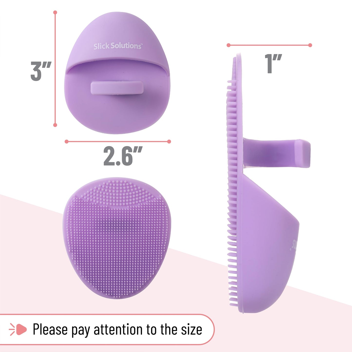 Slick- Silicone Facial Cleansing Brush, 4 Pack, Silicone Face Scrubber Exfoliator, Face Exfoliator Scrubber, Facial Scrubber for Face Cleanser Brush, Exfoliating Face Scrubber, Face Brush