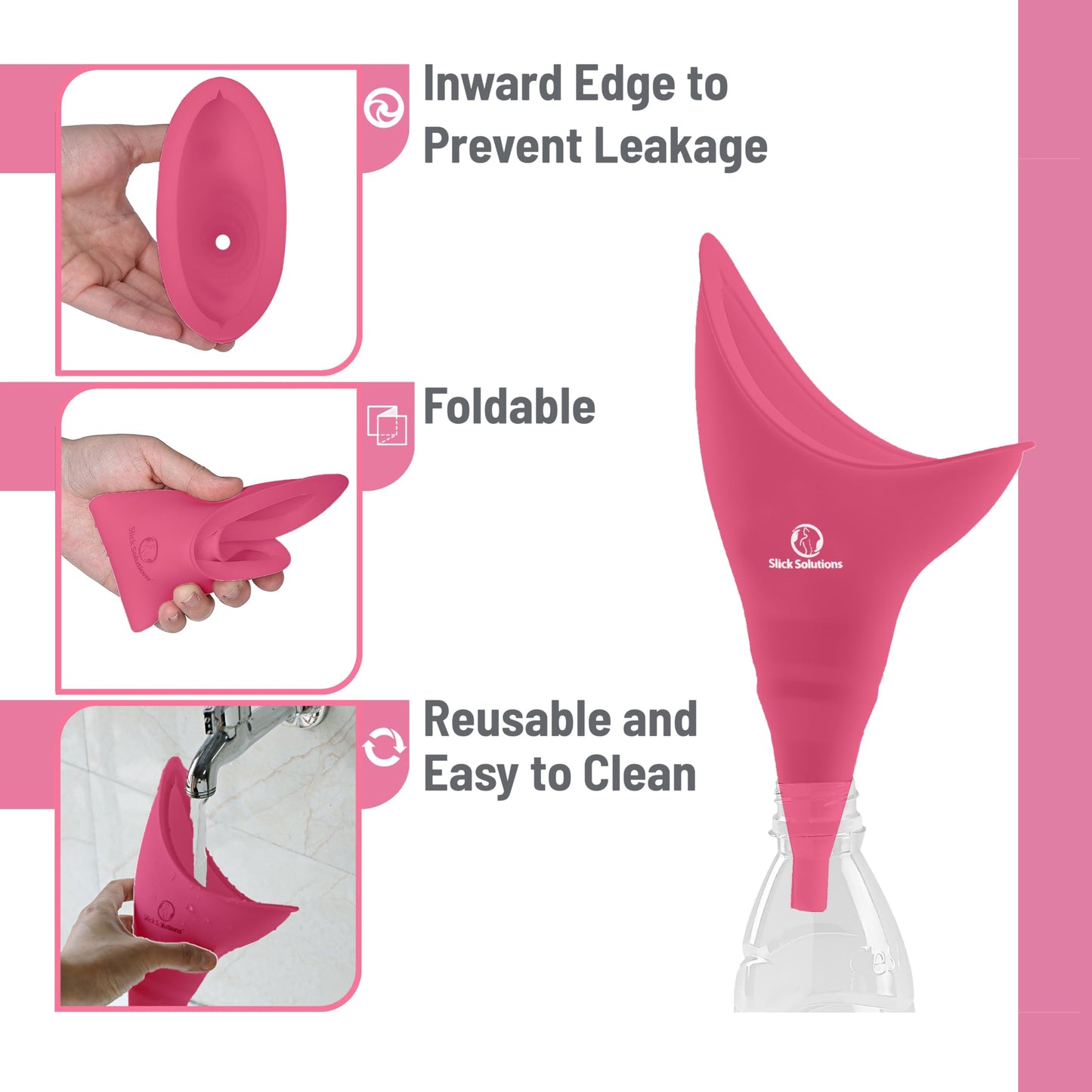 Slick- Female Urination Device, Blue Female Urinal, Urinal for Women, Pee Funnel for Women, Womens Pee Funnel, Portable Urinal for Women, Female Pee Funnel, Womens Urinal Funnel, Womens Urinal