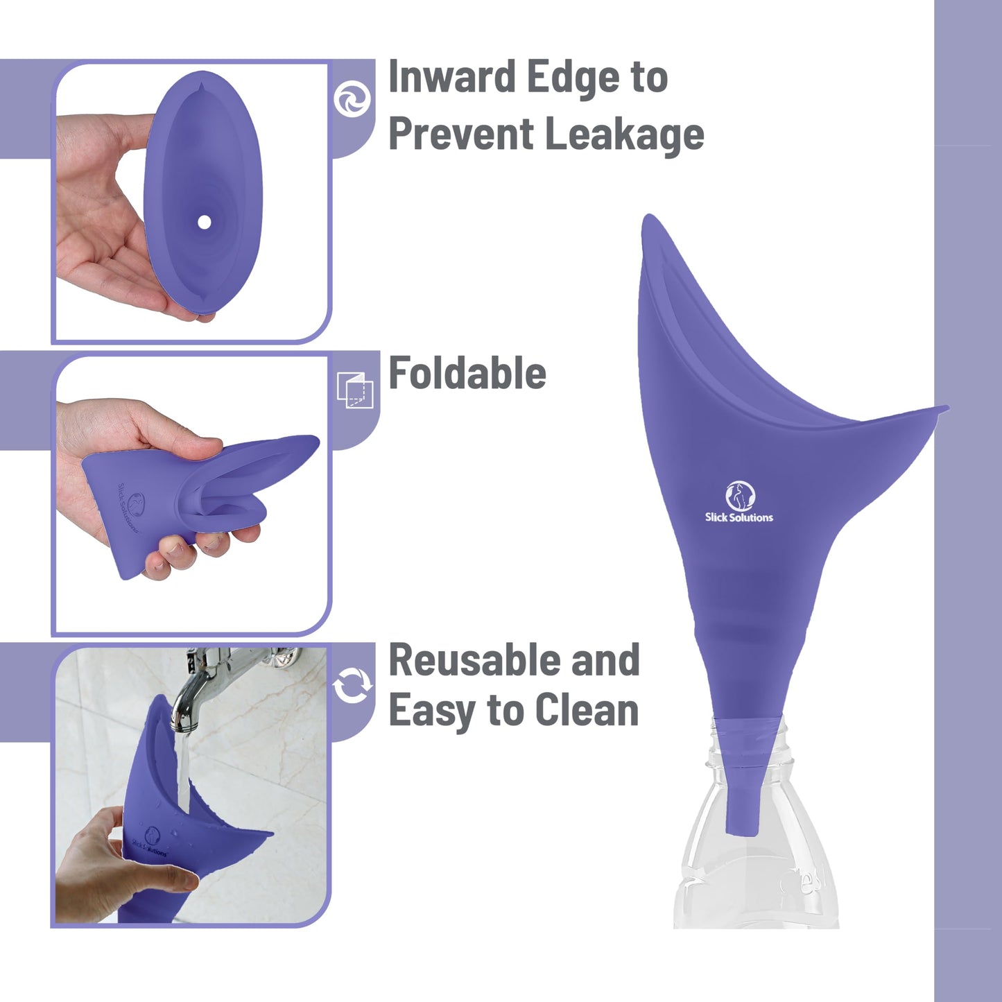 Slick- Female Urination Device, Yellow Female Urinal, Urinal for Women, Pee Funnel for Women, Womens Pee Funnel, Portable Urinal for Women, Female Pee Funnel, Womens Urinal Funnel, Womens Urinal