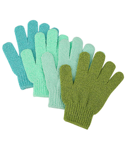Slick- Exfoliating Gloves, 4 Pcs, Skin Exfoliator for Body, Shower Gloves, Scrub Gloves Exfoliating, Exfoliating Body Scrub Gloves, Loofah Glove, Exfoliation Mitt, Bath Gloves