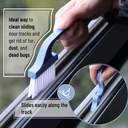 Slick- Window Track Cleaning Brush, 2 Pack, Window Cleaning Brush Tool, Window Groove Cleaning Brush, Window Track Cleaner, Gap Cleaning Brush, Window Groove Cleaning Tool, Orange/Green