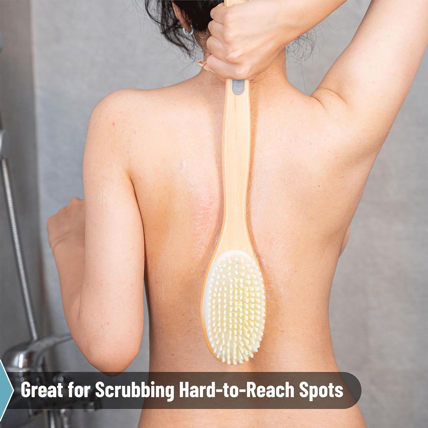 Slick- Bamboo Back Scratcher and Shower Brush