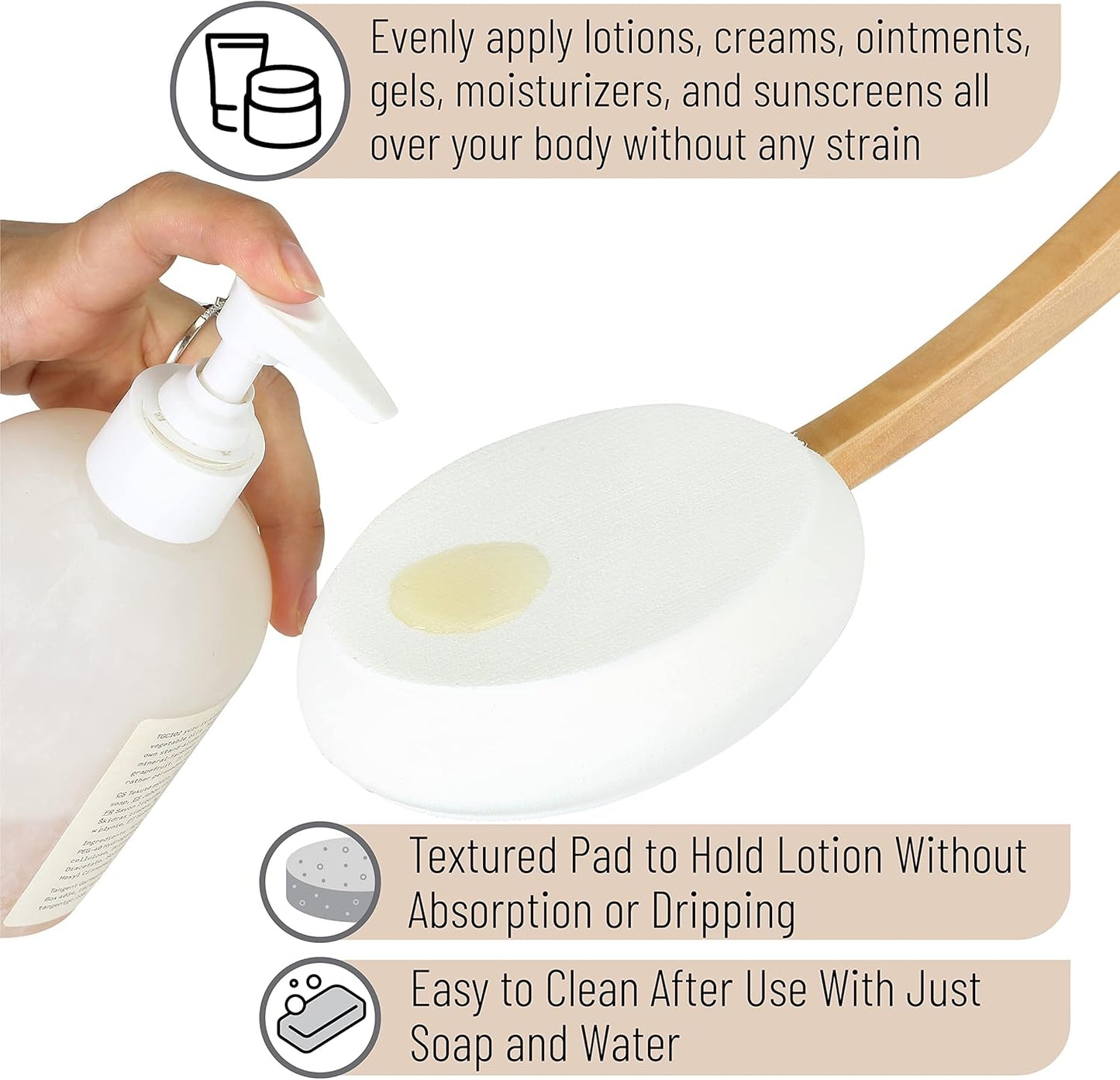 Slick- Bamboo Back Scratcher and Lotion Applicator