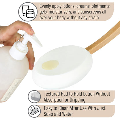 Slick- Lotion Applicator, 17 inch, Applicators for Your Back, Back Applicator Lotion, Certified Organic, Easy Reach Washable, Applicators, Self Tanner for All Skin Tone