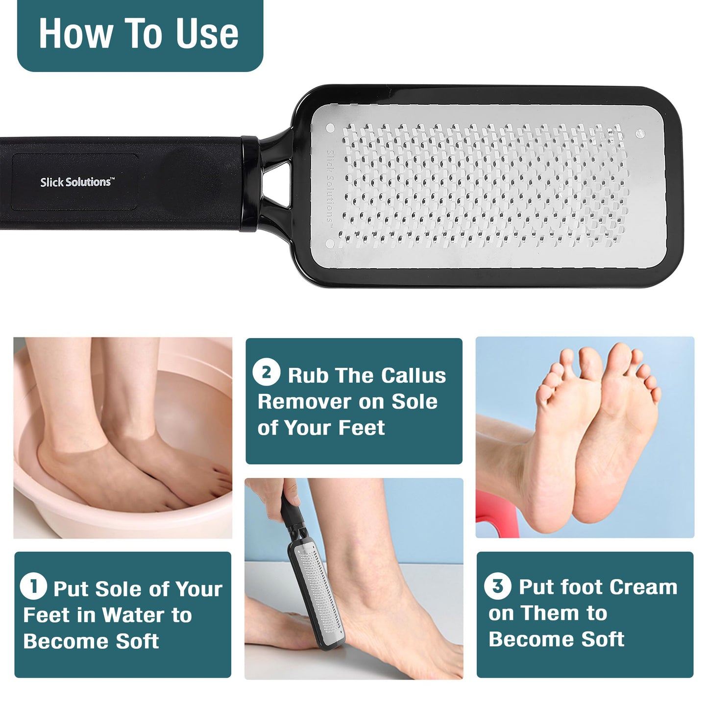 Slick- Foot File Callus Remover, Foot Scraper for Dead Skin, Foot Scrubber, Foot Rasp, Heel Scraper, Foot Grater for Dead Skin, Callus Remover for Feet, Foot File, Foot Callus Remover