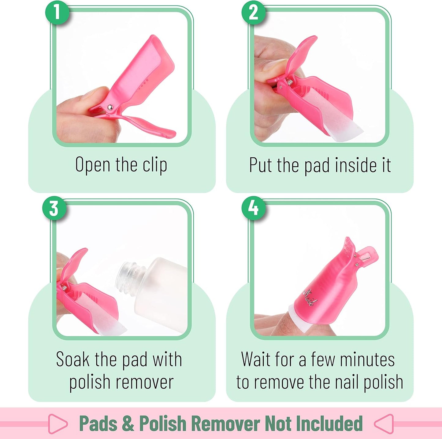 Slick- Pumice Stone for Feet Callus Remover and Nail Polish Remover Clips