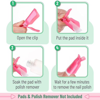 Slick- Nail Polish Remover Clips, 10 pcs, Soak Off Gel Polish Remover Clips, Nail Clips, Nail Remover Clips, Nail Clips for Polish Removal, Nail Gel Remover Clips, Soak Off Nail Clips
