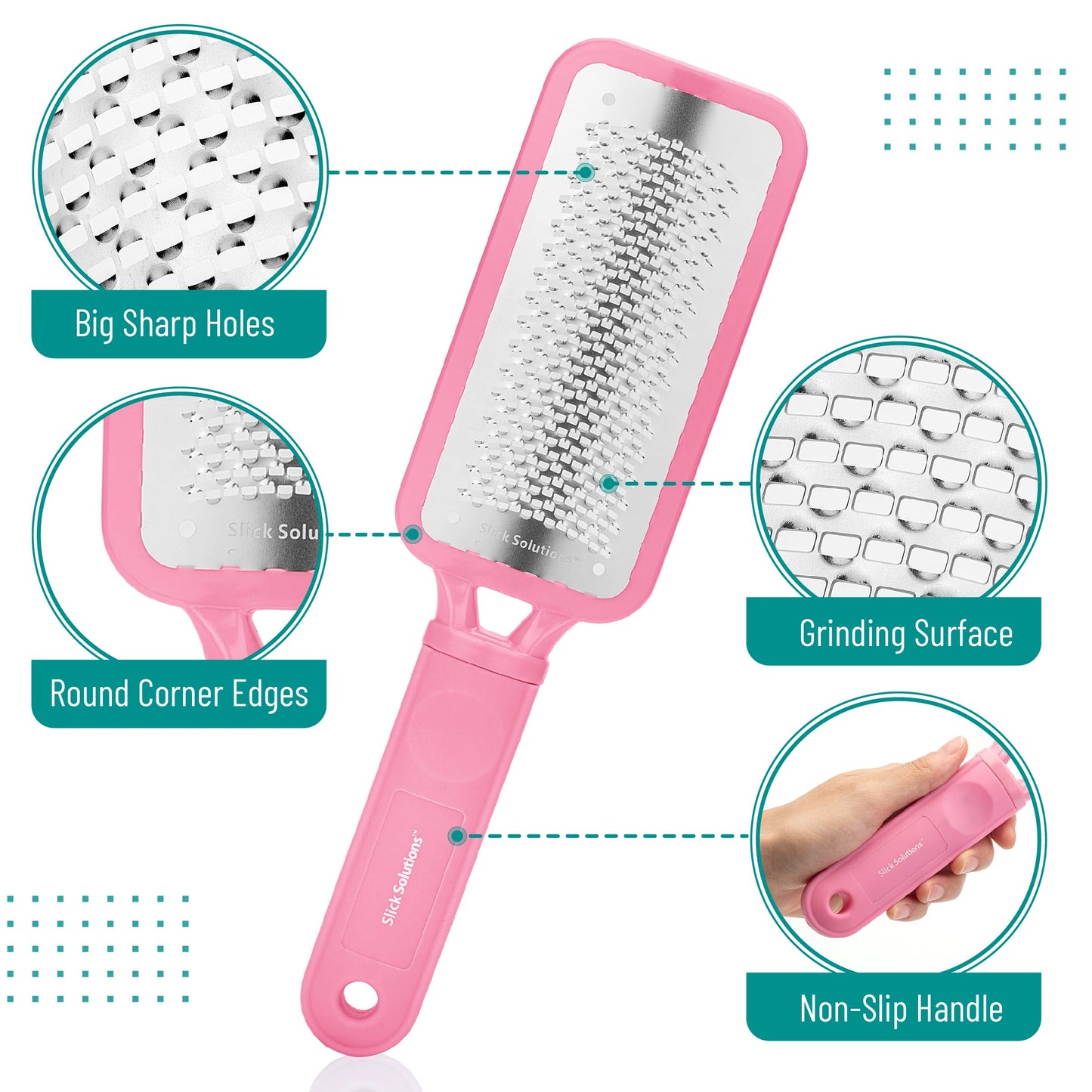 Slick- Foot File Callus Remover, Foot Scraper for Dead Skin, Foot Scrubber, Foot Rasp, Heel Scraper, Foot Grater for Dead Skin, Callus Remover for Feet, Foot File, Foot Callus Remover