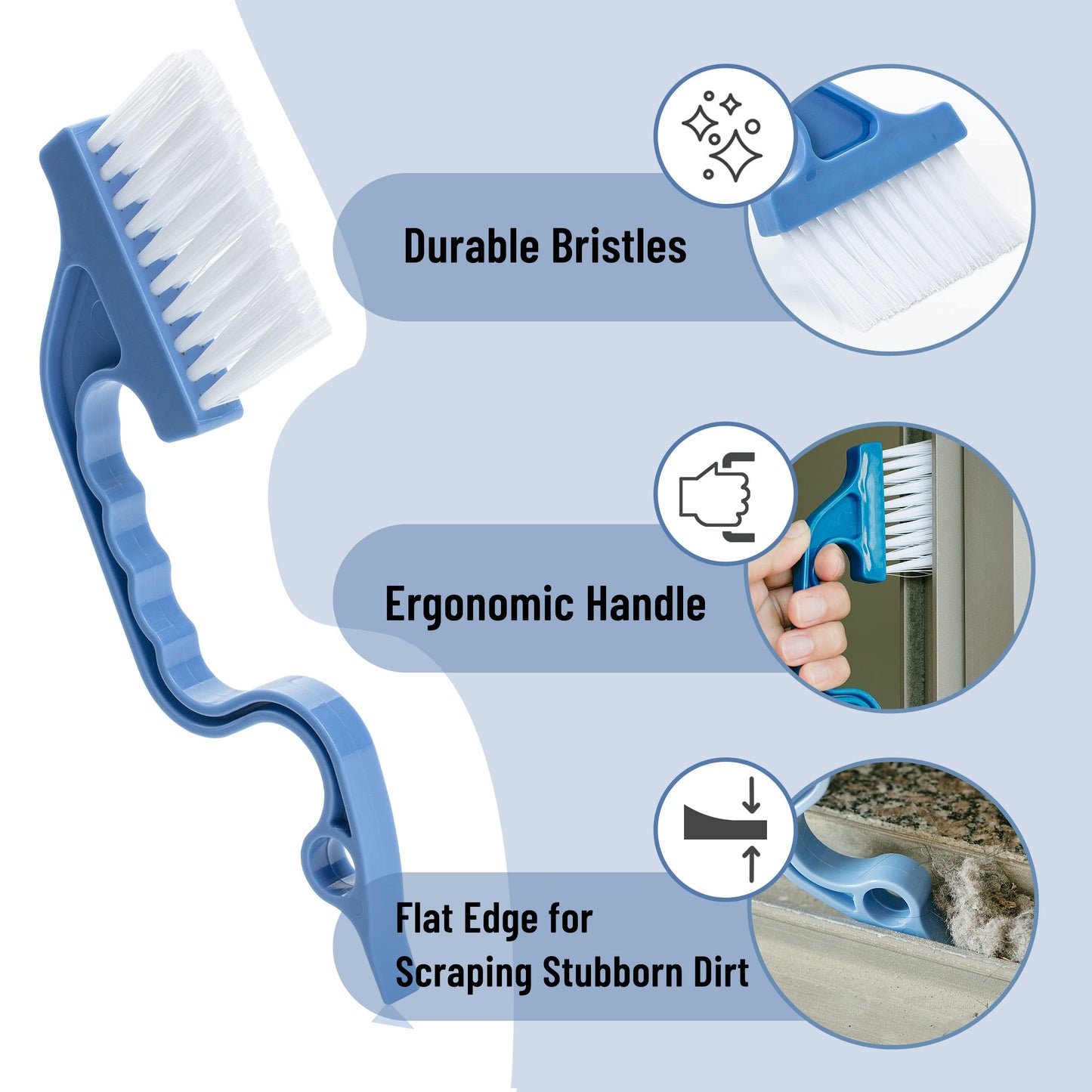 Slick- Window Track Cleaning Brush, 2 Pack, Window Cleaning Brush, Window Groove Cleaning Brush, Window Track Cleaner, Gap Cleaning Brush, Window Groove Cleaning Tool, Window Cleaning Brush Tool