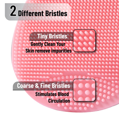 Slick- Silicone Facial Cleansing Brush, 4 Pack, Silicone Face Scrubber Exfoliator, Face Exfoliator Scrubber, Facial Scrubber for Face Cleanser Brush, Exfoliating Face Scrubber, Face Brush