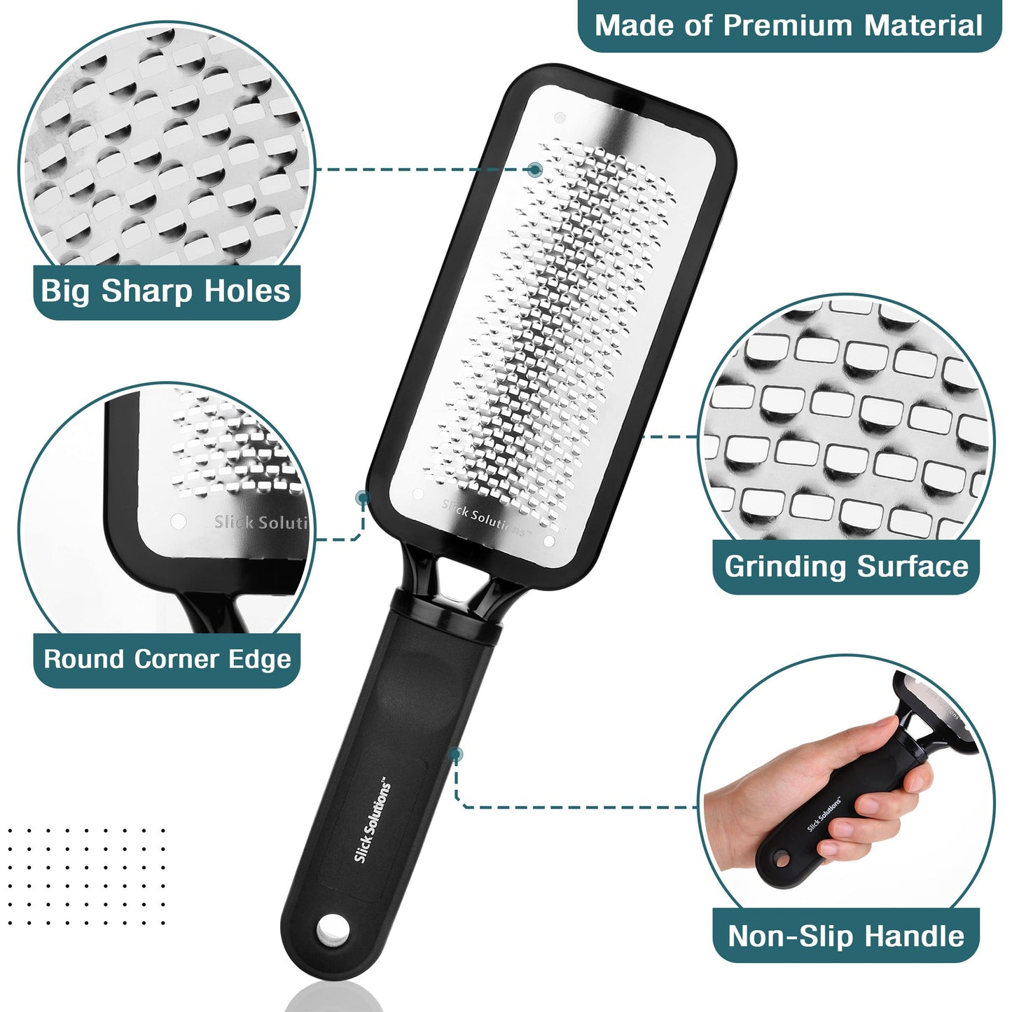 Slick- Foot File Callus Remover, Foot Scraper for Dead Skin, Foot Scrubber, Foot Rasp, Heel Scraper, Foot Grater for Dead Skin, Callus Remover for Feet, Foot File, Foot Callus Remover