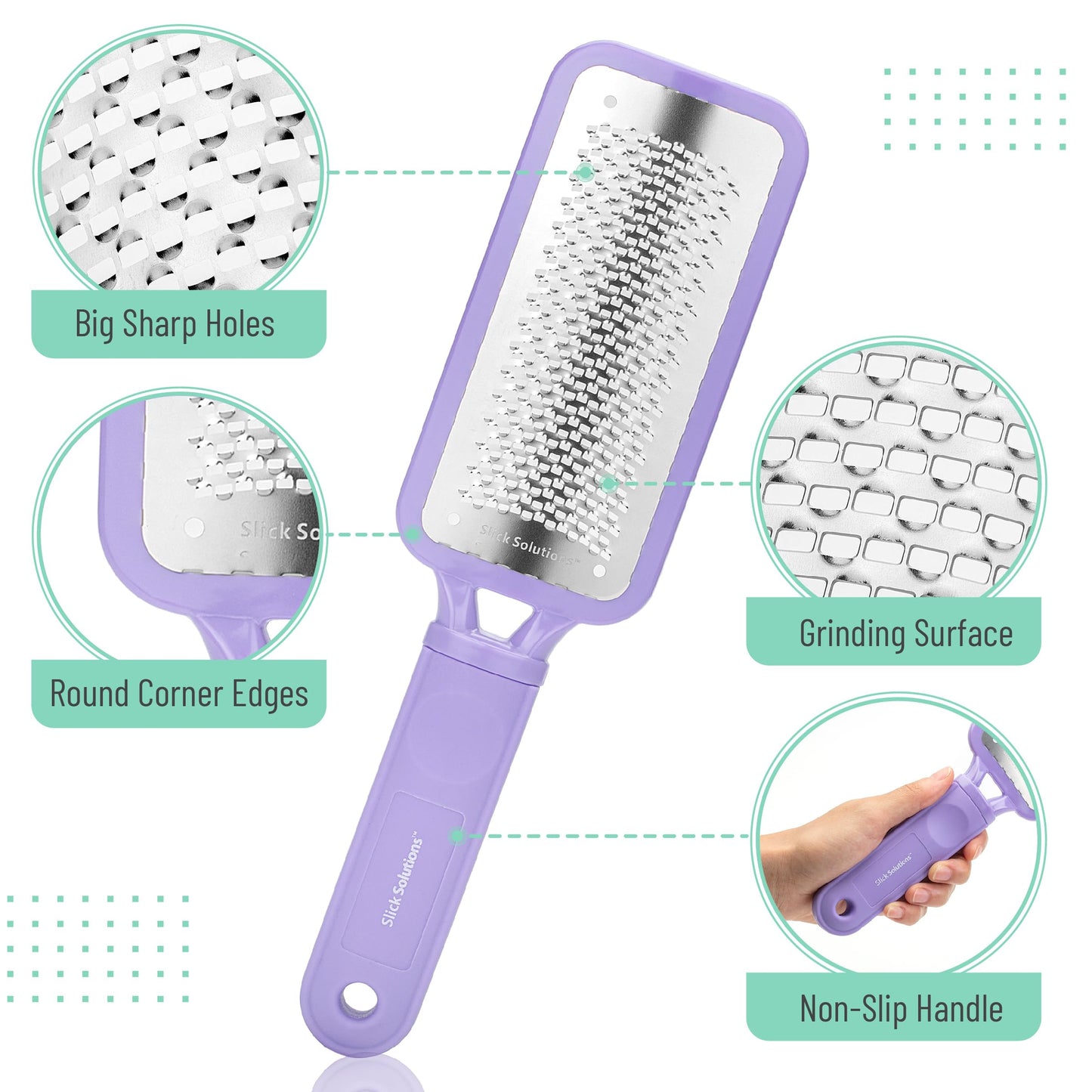 Slick- Foot File Callus Remover, Foot Scraper for Dead Skin, Foot Scrubber, Foot Rasp, Heel Scraper, Foot Grater for Dead Skin, Callus Remover for Feet, Foot File, Foot Callus Remover