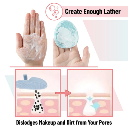 Slick- Silicone Facial Cleansing Brush, 4 Pack, Silicone Face Scrubber Exfoliator, Face Exfoliator Scrubber, Facial Scrubber for Face Cleanser Brush, Exfoliating Face Scrubber, Face Brush