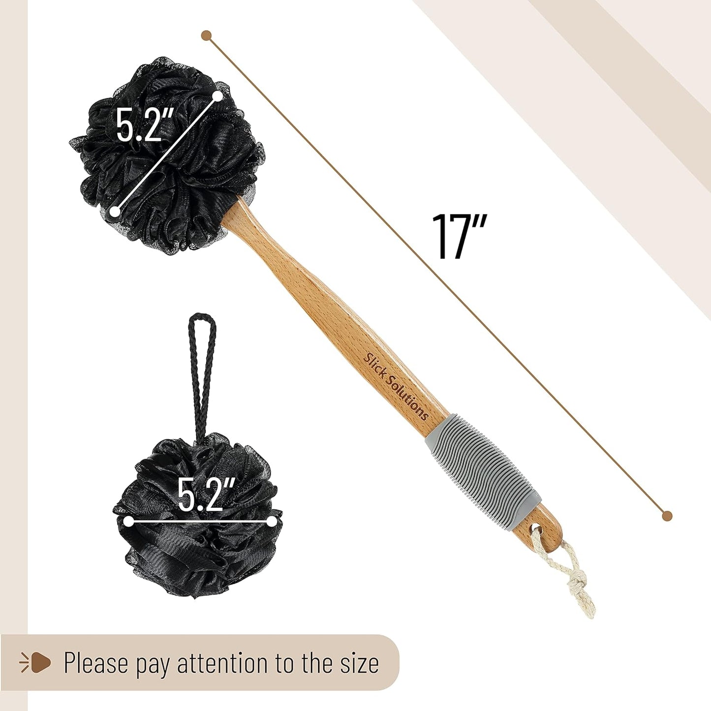 Slick- Lotion Applicator and Loofah with Handle