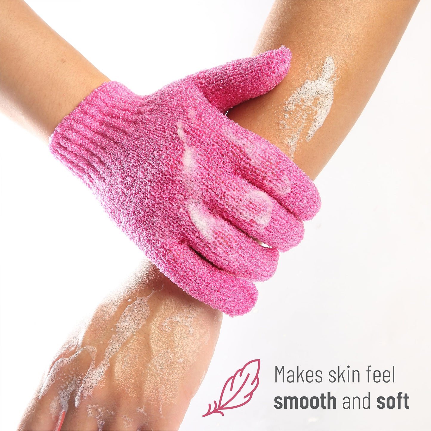 Slick- Exfoliating Gloves, 4 Pcs, Skin Exfoliator for Body, Shower Gloves, Scrub Gloves Exfoliating, Exfoliating Body Scrub Gloves, Loofah Glove, Exfoliation Mitt, Bath Gloves